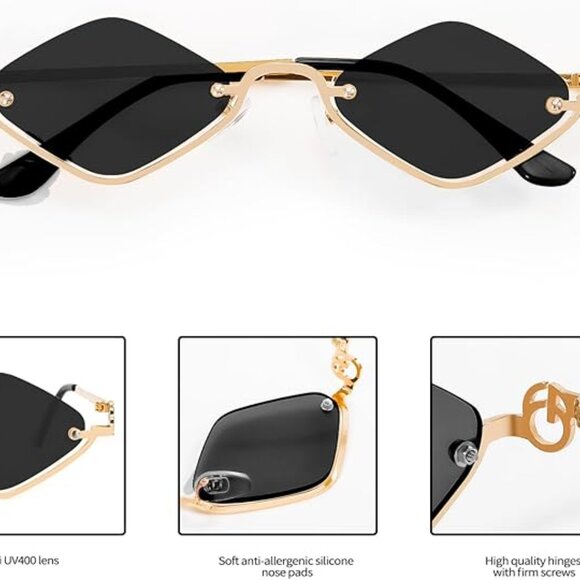 Trendy Semi-Rimless Sun Glasses - Picture 5 of 6